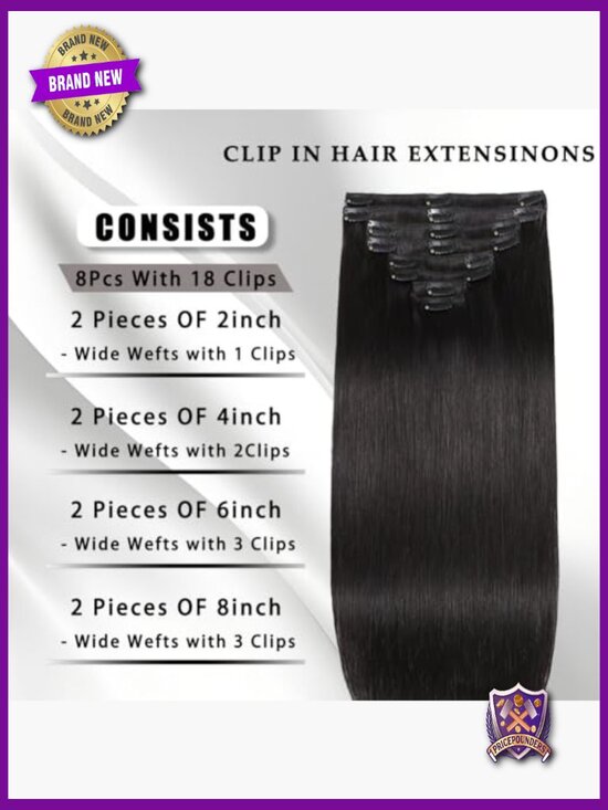Clip In Hair Extensions Real Human Hair Straight 16 Inch Remy 90g 8 Pcs main image 4